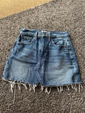 Lucky Brand Denim Frayed Hem Mini Skirt Size 24 Denim Blue Los Angeles Summer
